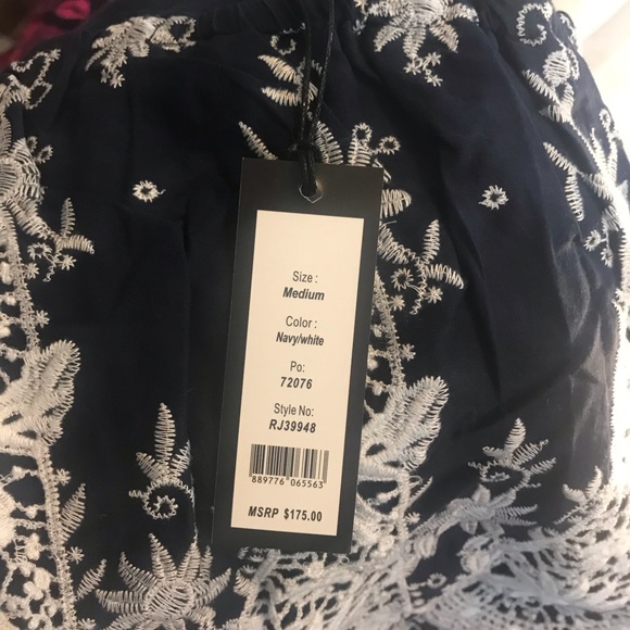 Romeo and Juliet Romper Jumper Medium Blue White Embroidered One Piece Shorts - Picture 4 of 6